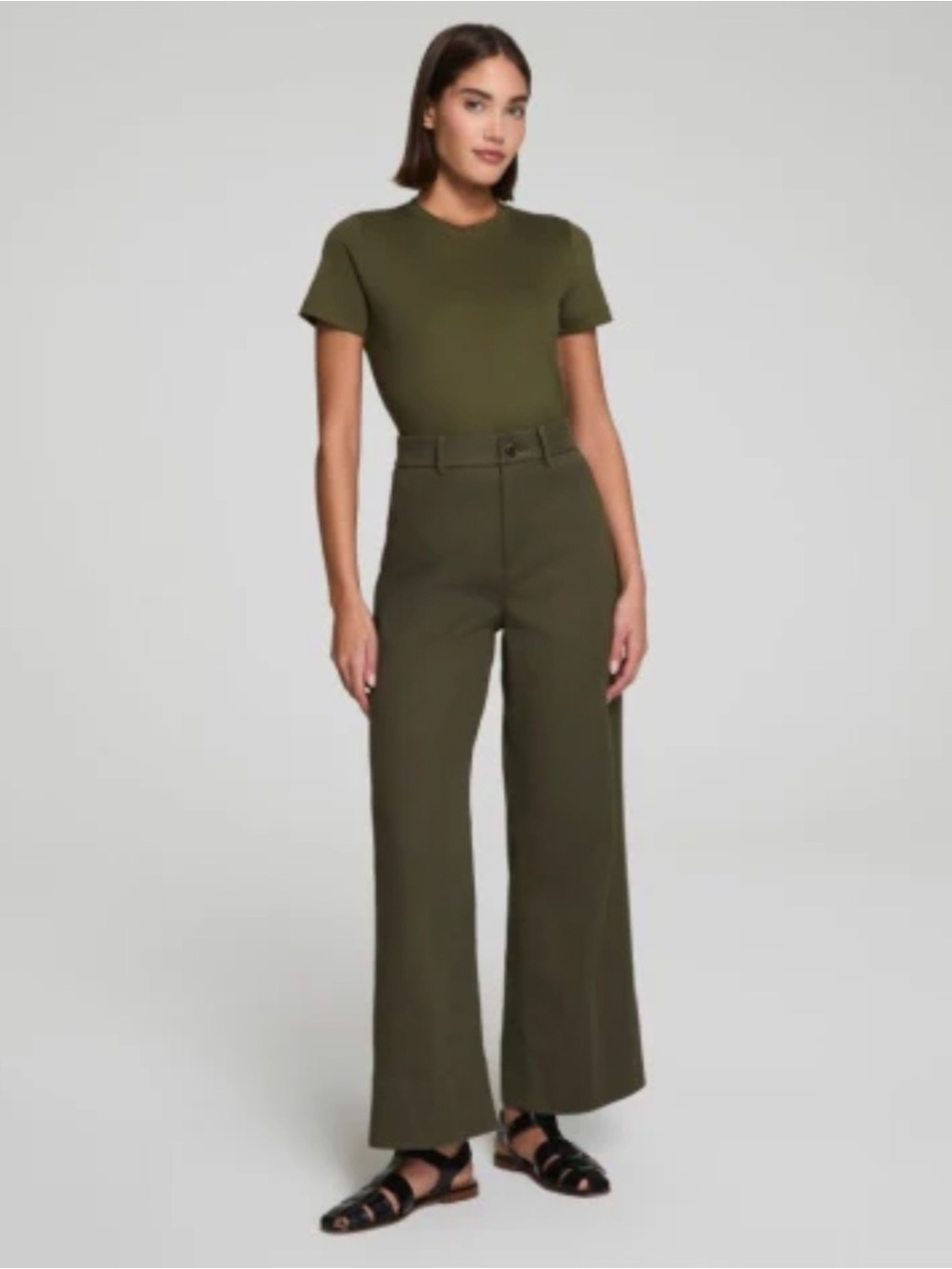 NWT - SPANX - SPANXsupersmooth™ Stretch Twill - Cropped Wide Leg 2.0 Pant - Dark